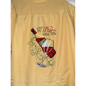 Caribbean Shirt Men's XL Embroidered "Love The Wine You're With" Tropical Hawaii